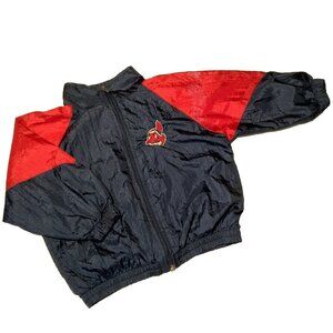 Cleveland Indians Windbreaker Jacket 3T Colorblock Zip MLB Mighty Mac Sport READ